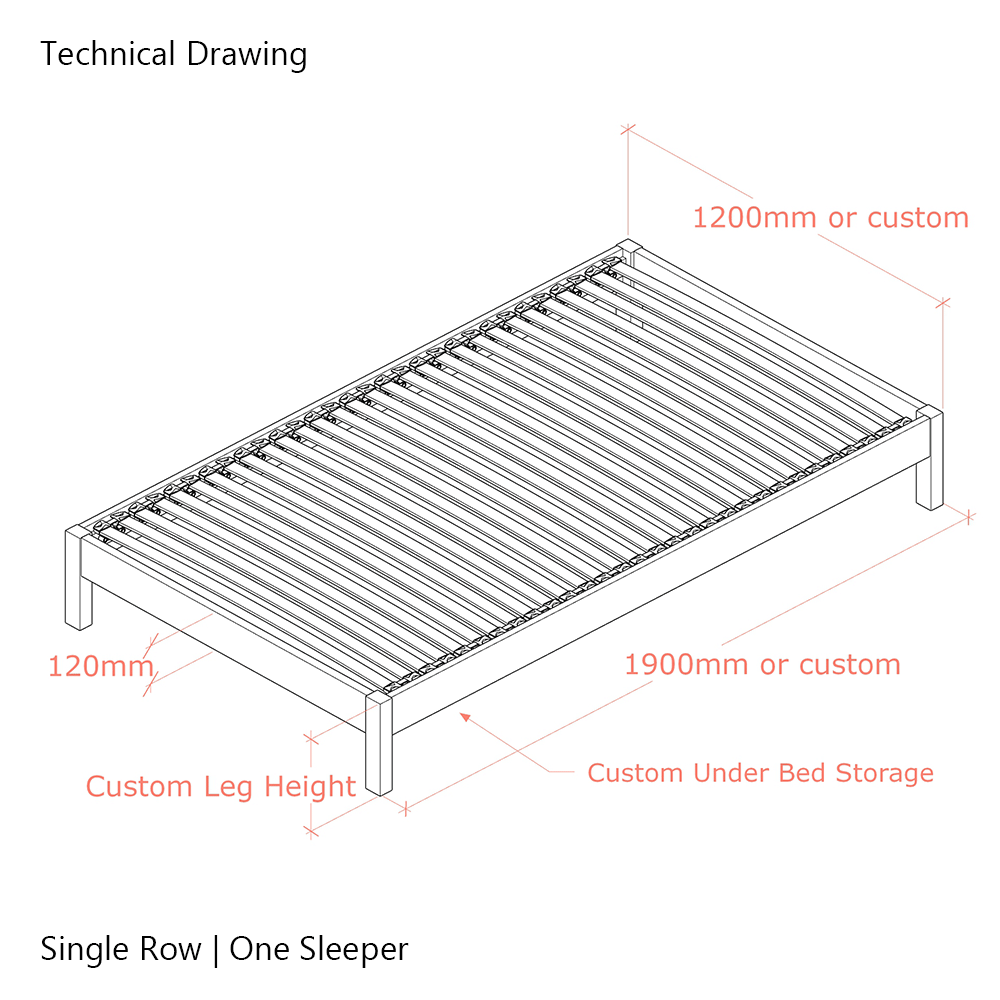 Parkhurst | 4ft UK Small Double Size | Oak Bed Frame | Rectangle Legs