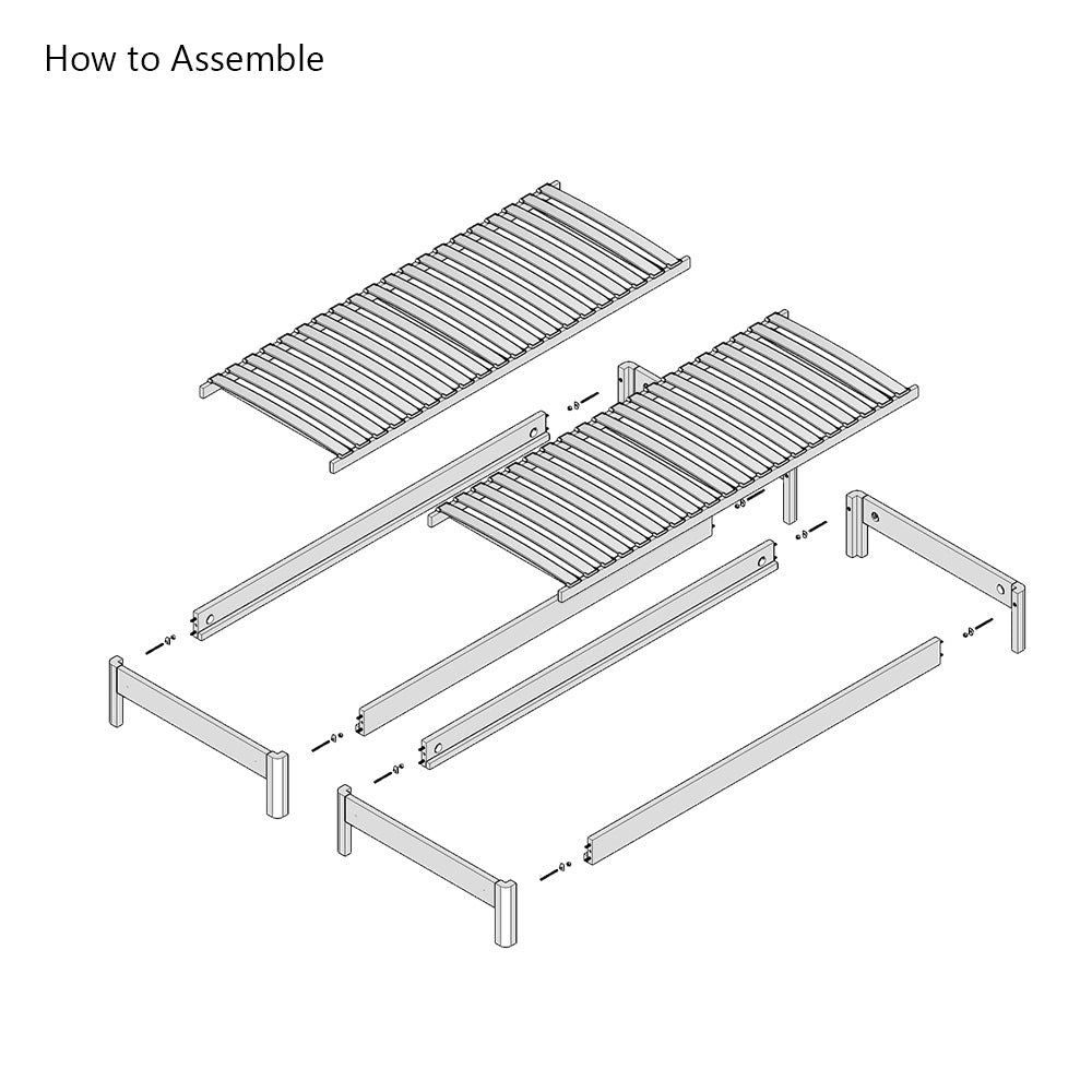 Darwin | 5ft UK King Size | Oak Bed Frame Set | Zip and Link