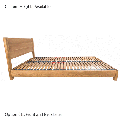 Epping | 4ft 6 UK Double Size | Oak Bed Frame | Integrated Headboard
