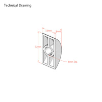 M8 Half-Moon Washer for Bed Assemble