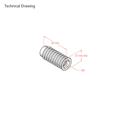 M8 Threaded Insert for Bed Assembly