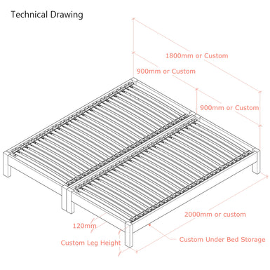 Parkhurst | 6ft UK Super King Size | Oak Bed Frame Set | Zip and Link