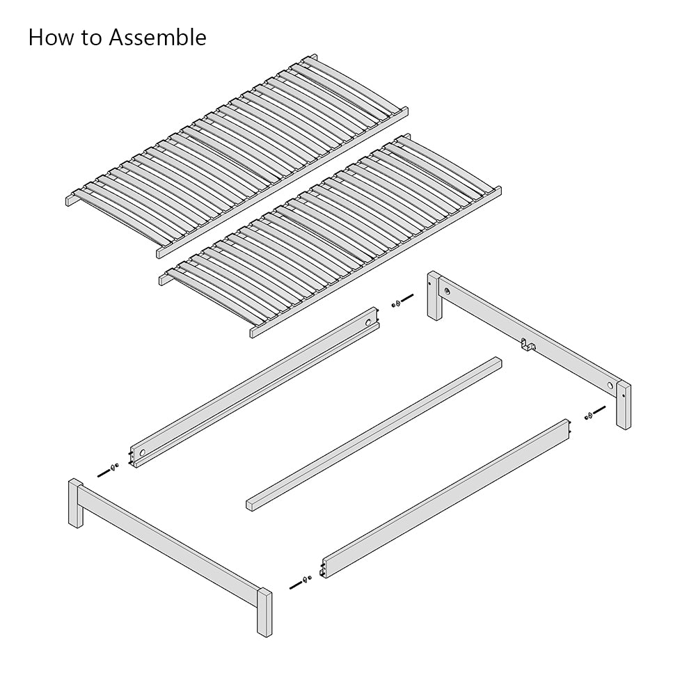 Parkhurst | European Double Size 140cm | Oak Bed Frame | Rectangle Legs