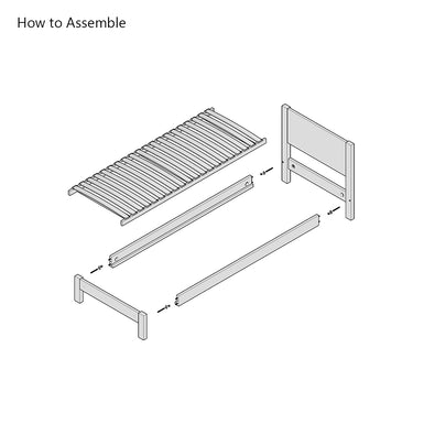 Epping | 3ft UK Single Size | Oak Bed Frame | Integrated Headboard