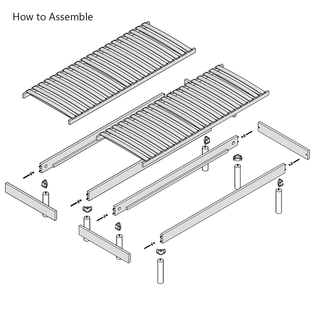 Sparkford | 160cm European King Size | Oak Bed Frame Set | Zip and Link