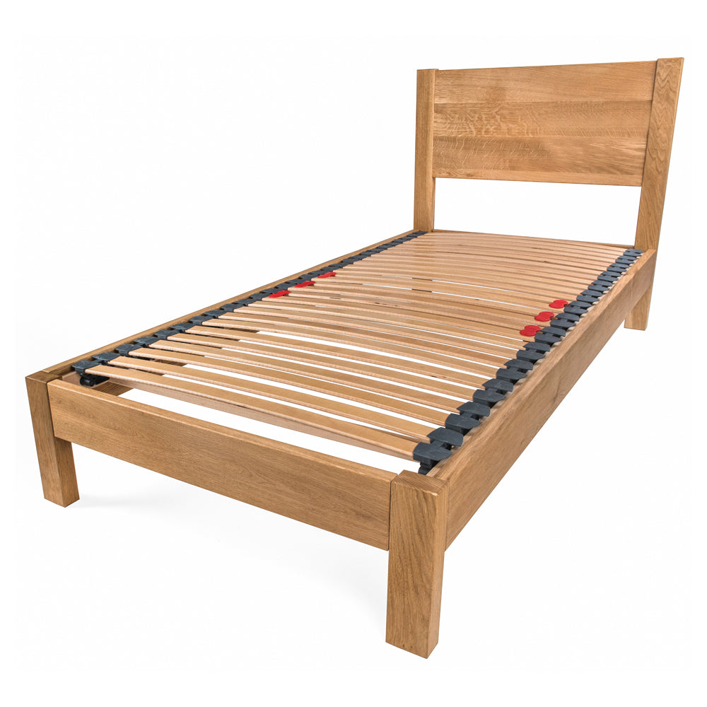 Epping | 2ft 6 UK Small Single Size | Oak Bed Frame | Integrated Headboard