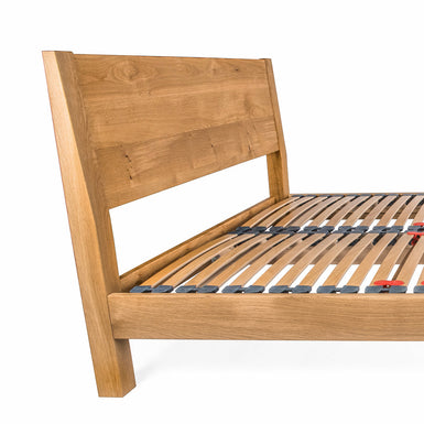 Hamsterley | Oak Bed Frame | Integrated Sloped Headboard