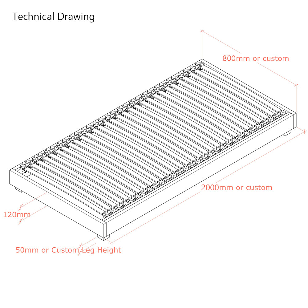 Whinfell | European Small Single 80cm x 200cm | Oak Bed Frame | Low Platform