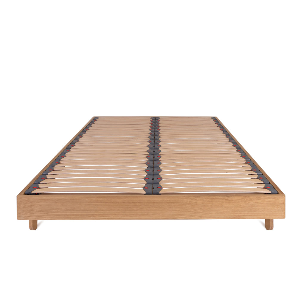 Arden Solid Oak Bed Frame with Recessed Vertical Pill-Shaped Legs – Emperor