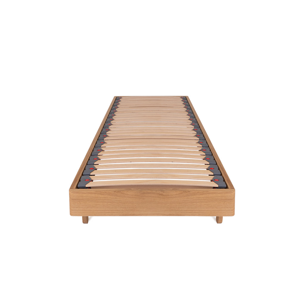 Arden Solid Oak Bed Frame with Recessed Vertical Pill-Shaped Legs – Single (3ft)