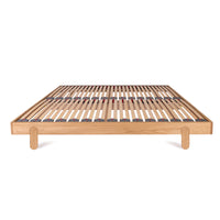 Arden Solid Oak Bed Frame with Recessed Vertical Pill-Shaped Legs – Emperor