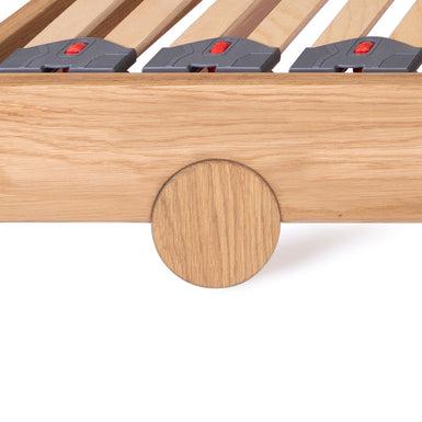 Charnwood - 3ft UK Single - Solid Oak Bed Frame - Low Platform - Circular Leg