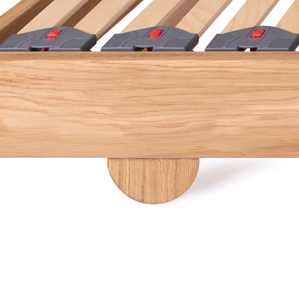 Charnwood - Solid Oak Bed Frame - Low Platform - Circular Leg
