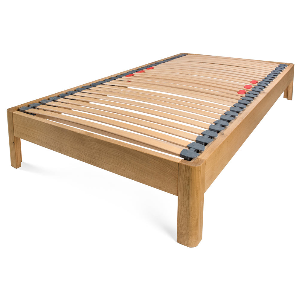 Darwin | European Single 90cm x 200cm | Oak Bed Frame | Radius  Legs