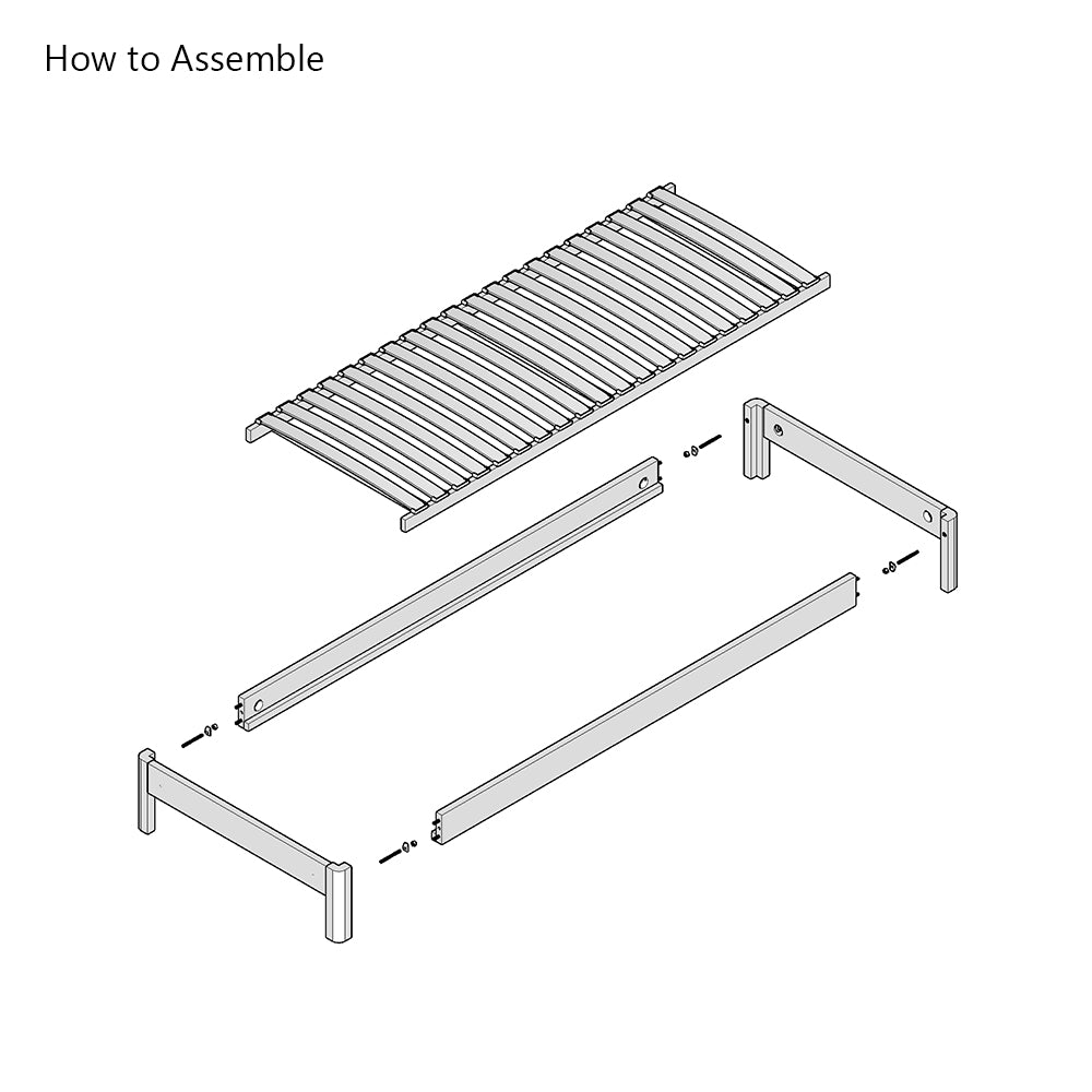 Darwin | European Small Single 80cm x 200cm | Oak Bed Frame | Radius Legs