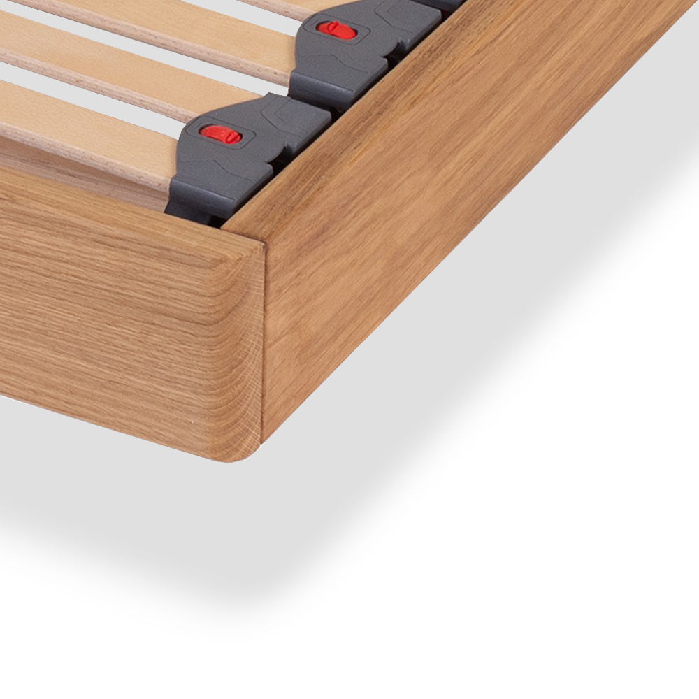 Delamere – Floating Solid Oak Bed Frame – European Double (140cm)