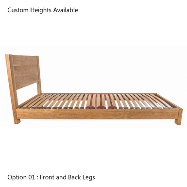 Epping European Single 90cm x 200cm Solid Oak Bed Frame with integrated Headboard