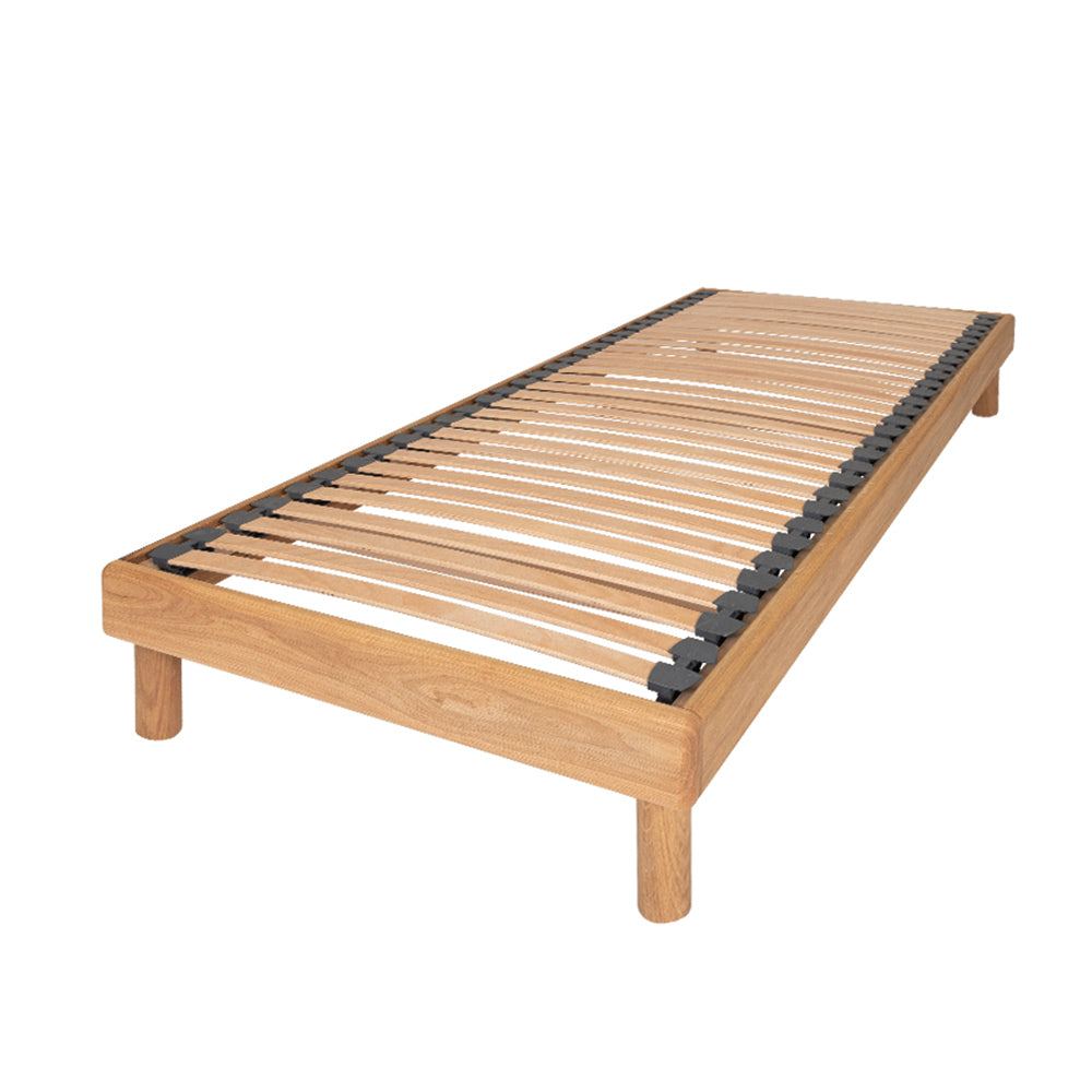 Grizedale Edge-Free Solid Oak Bed Frame with Interchangeable Recessed Legs – European Small Single (80 cm)