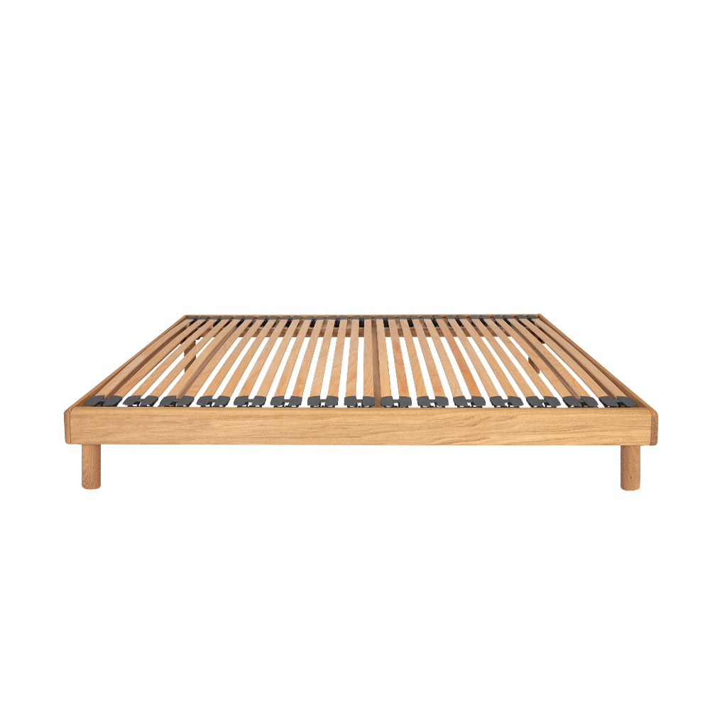 Grizedale Edge-Free Solid Oak Bed Frame with Interchangeable Recessed Legs – Small Double (4ft)