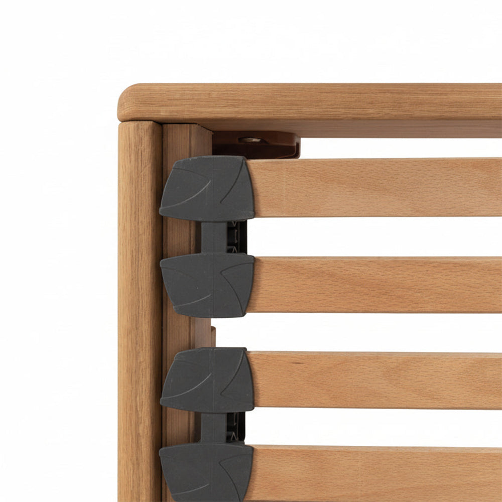 Grizedale Edge-Free Solid Oak Bed Frame with Interchangeable Recessed Legs – Small Double (4ft)