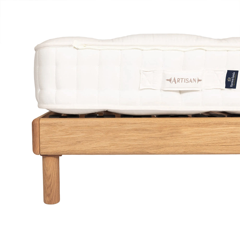 Grizedale Edge-Free Solid Oak Bed Frame with Interchangeable Recessed Legs – Small Single (2ft 6)