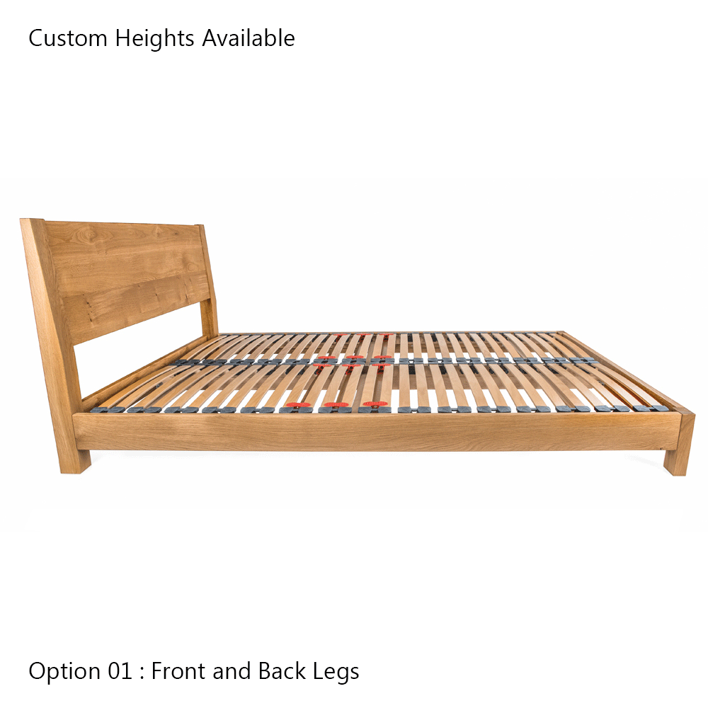 Hamsterley | Emperor Size | Oak Bed Frame | Integrated Sloped Headboard