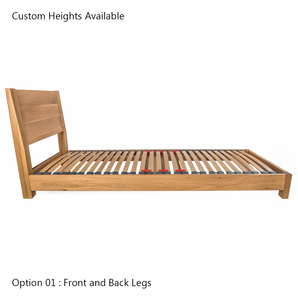 Hamsterley | European Small Single Size 80cm | Oak Bed Frame | Integrated Sloped Headboard