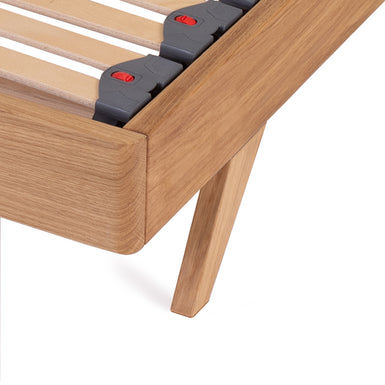 Mersey Solid Oak Bed Frame with Recessed Angled Bed Legs – European Small Single (80 cm)