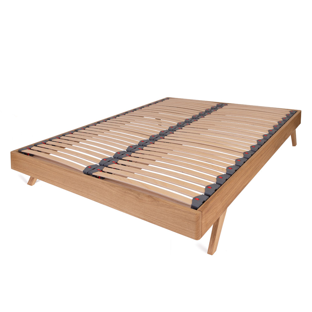 Mersey Solid Oak Bed Frame with Recessed Angled Bed Legs – Emperor