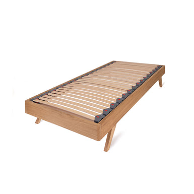 Mersey Solid Oak Bed Frame with Recessed Angled Bed Legs – European Small Single (80 cm)