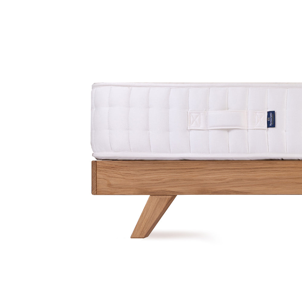 Mersey Solid Oak Bed Frame with Recessed Angled Bed Legs – European Small Single (80 cm)