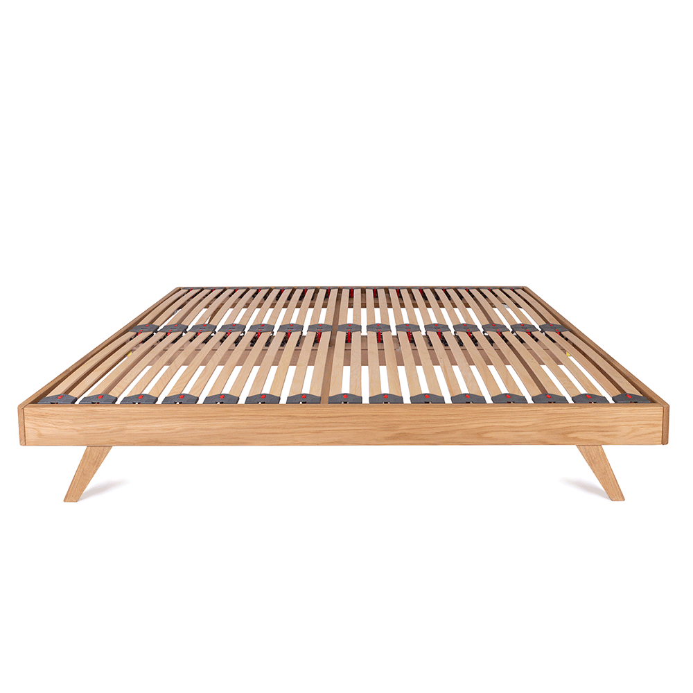 Mersey Solid Oak Bed Frame with Recessed Angled Bed Legs – Emperor