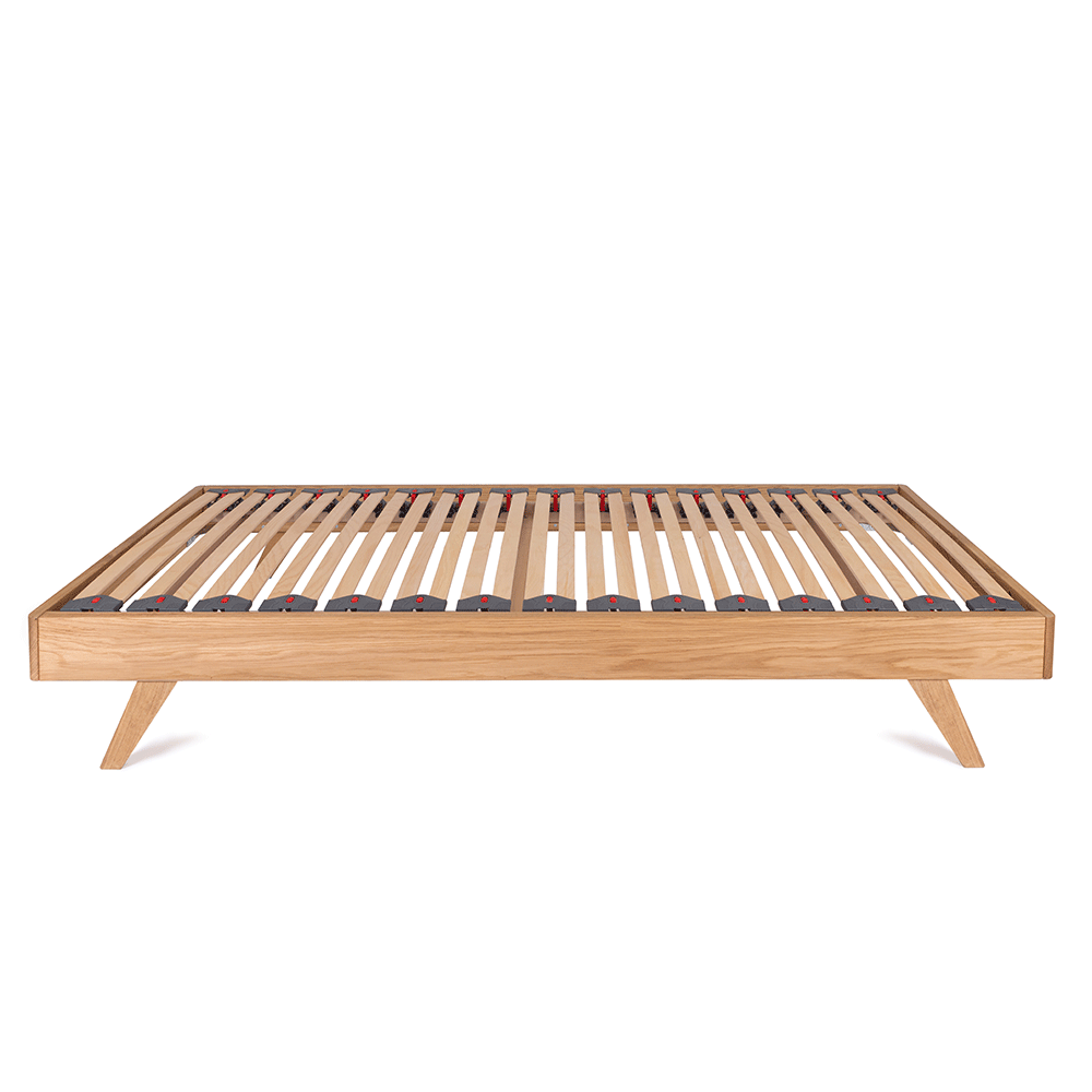 Mersey Solid Oak Bed Frame with Recessed Angled Bed Legs – European Small Single (80 cm)