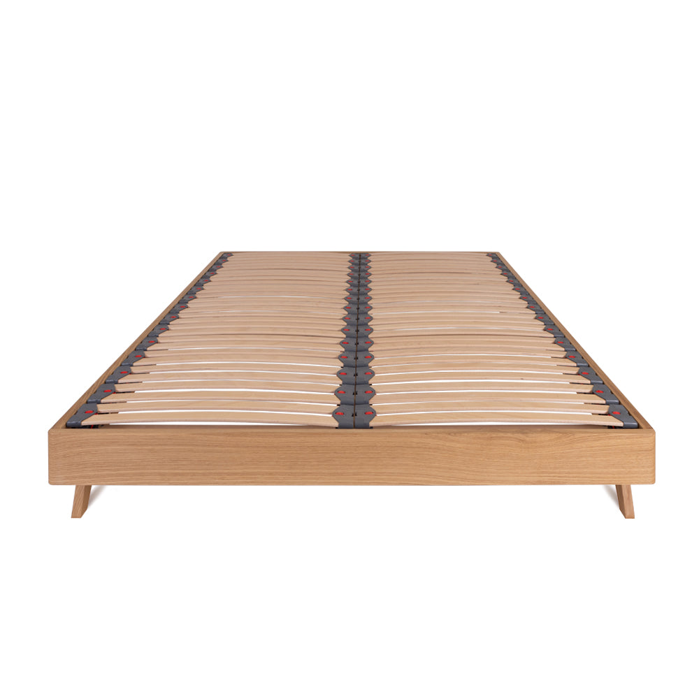 Mersey Solid Oak Bed Frame with Recessed Angled Bed Legs – Emperor
