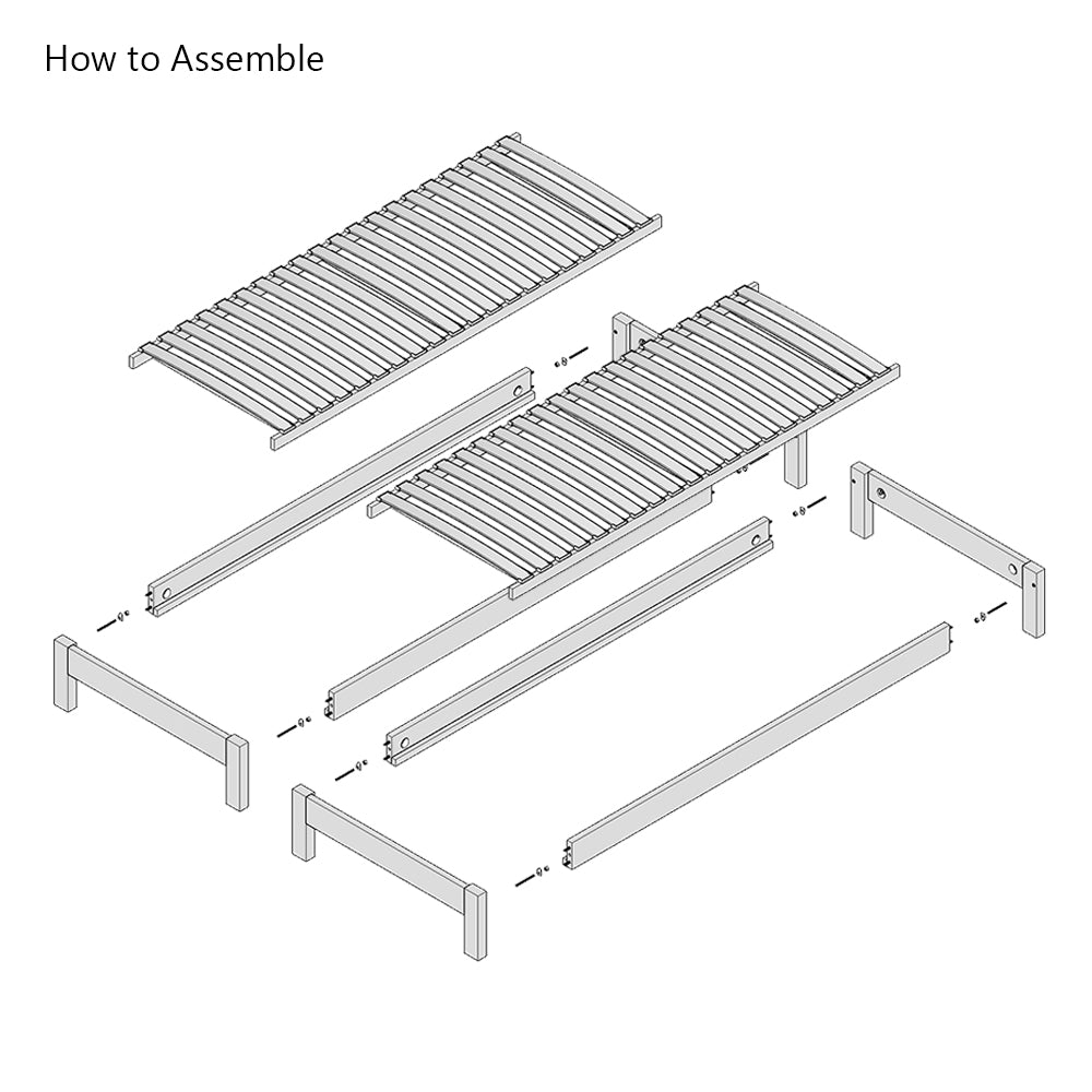 Parkhurst - 160 European King Size - Oak Bed Frame Set - Zip and Link