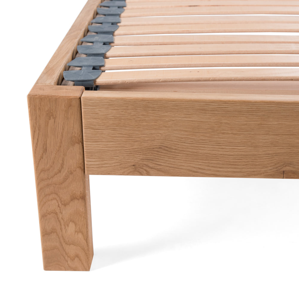 Parkhurst | European Small Single Size 80cm x 200cm | Oak Bed Frame | Rectangle Legs