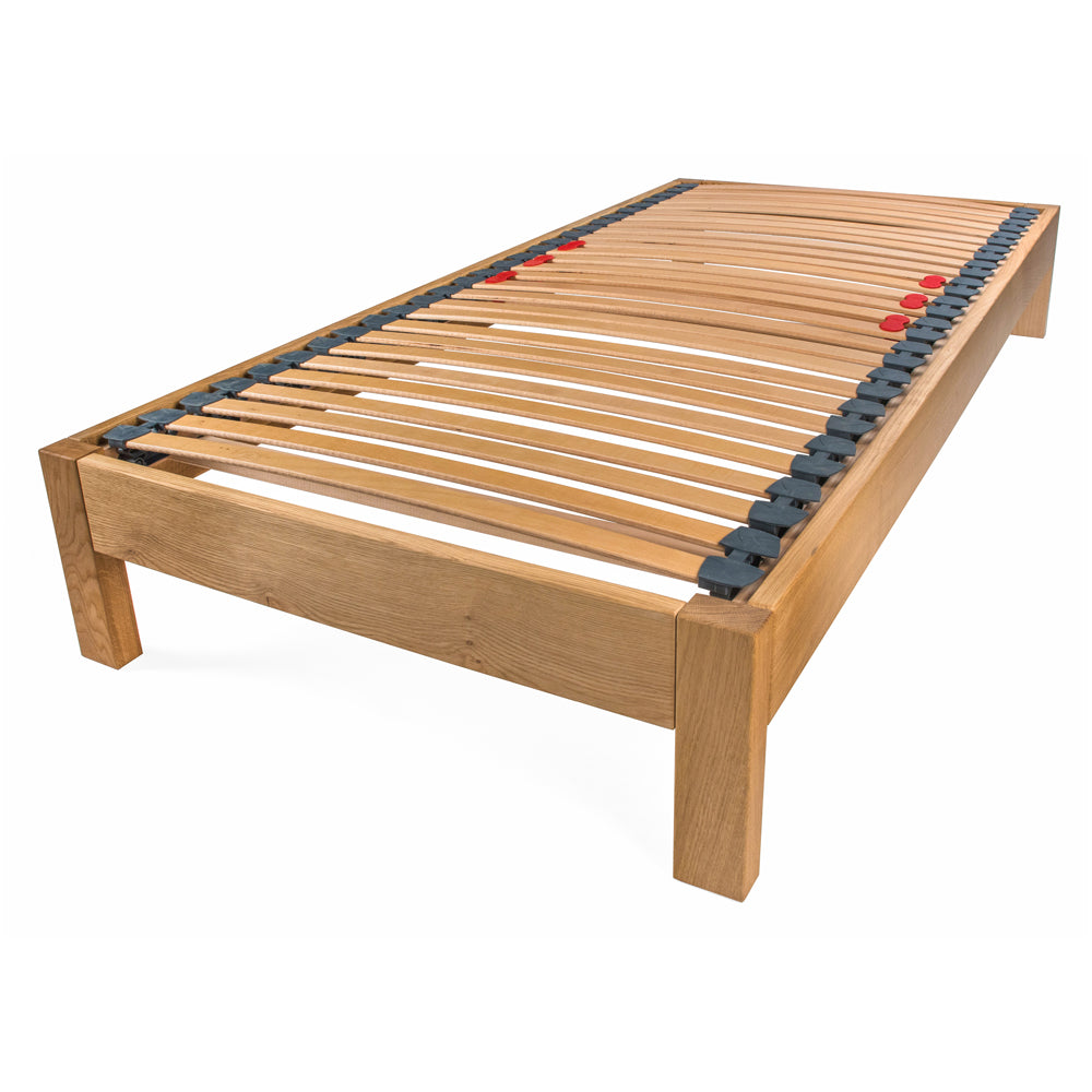 Parkhurst European Small Single 80cm x 200cm Solid Oak Bed Frame with Rectangle Bed Legs