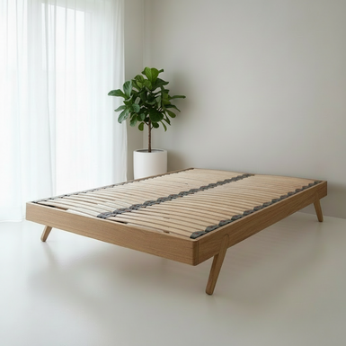 Sherwood Solid Oak Bed Frame with External Angled Leg Detail