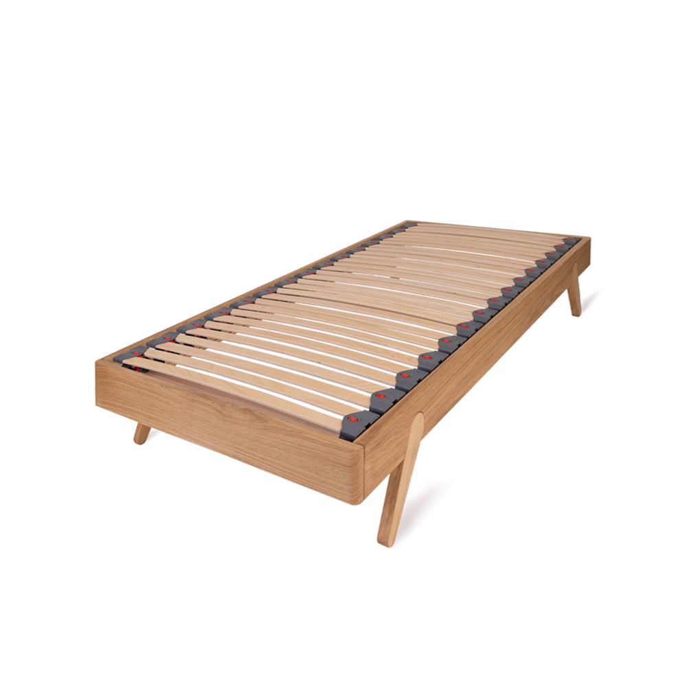 Sherwood Solid Oak Bed Frame with External Angled Leg Detail – Small Double (4ft)