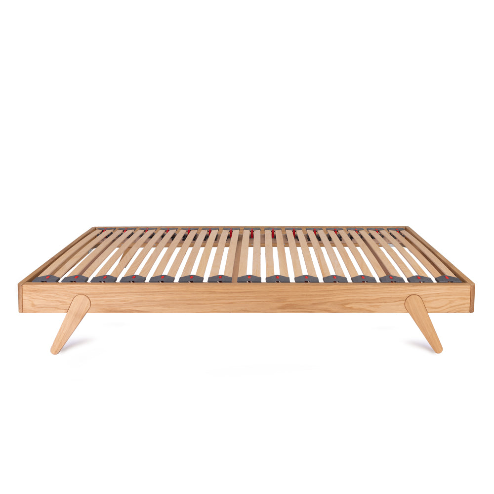 Sherwood Solid Oak Bed Frame with External Angled Leg Detail – Small Double (4ft)