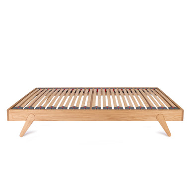 Sherwood Solid Oak Bed Frame with External Angled Leg Detail – Small Double (4ft)