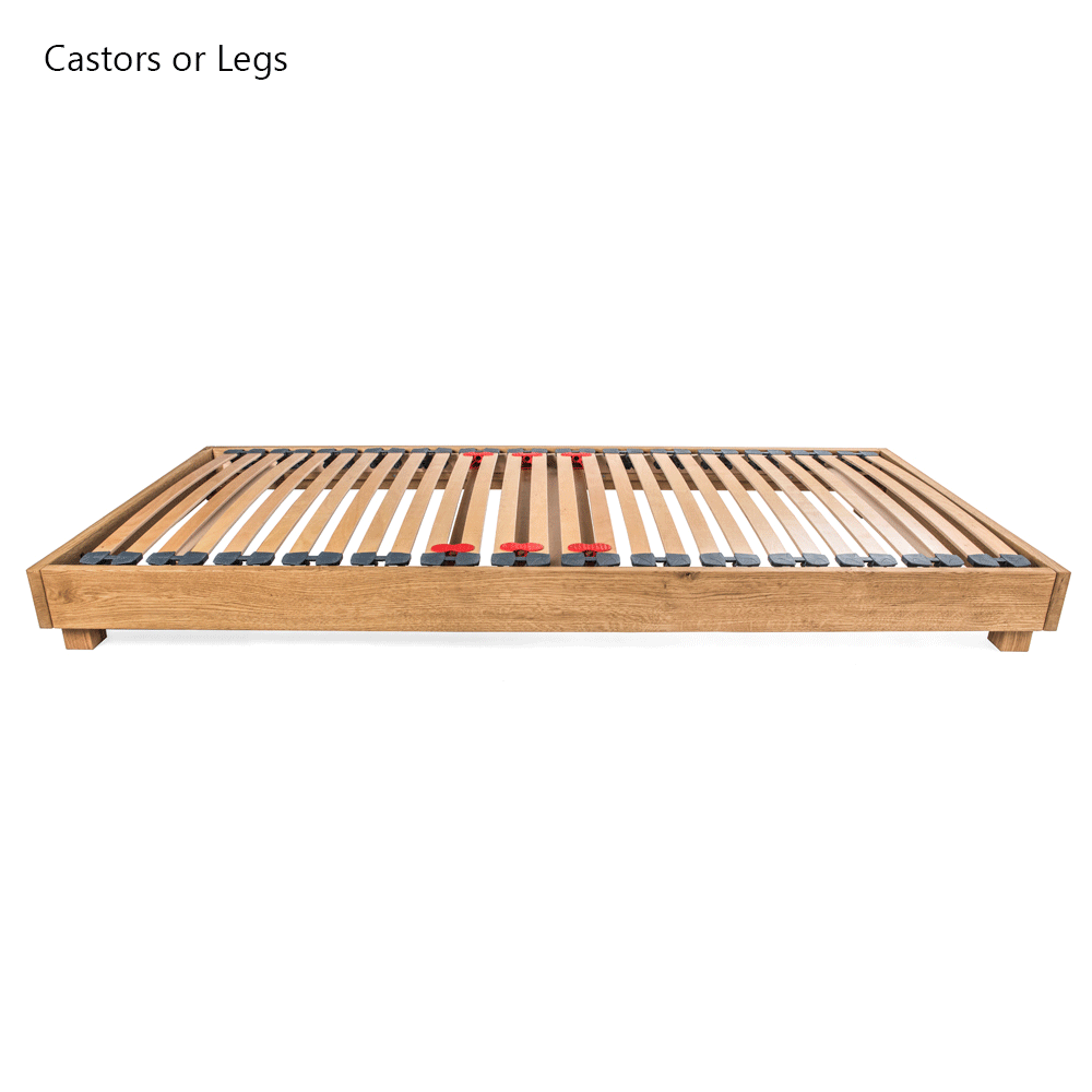 Whinfell UK Small Double 4ft Low Platform Solid Oak Bed Frame
