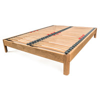 Darwin European Double 140cm Size Solid Oak Bed Frame with Large Radius Bed Legs