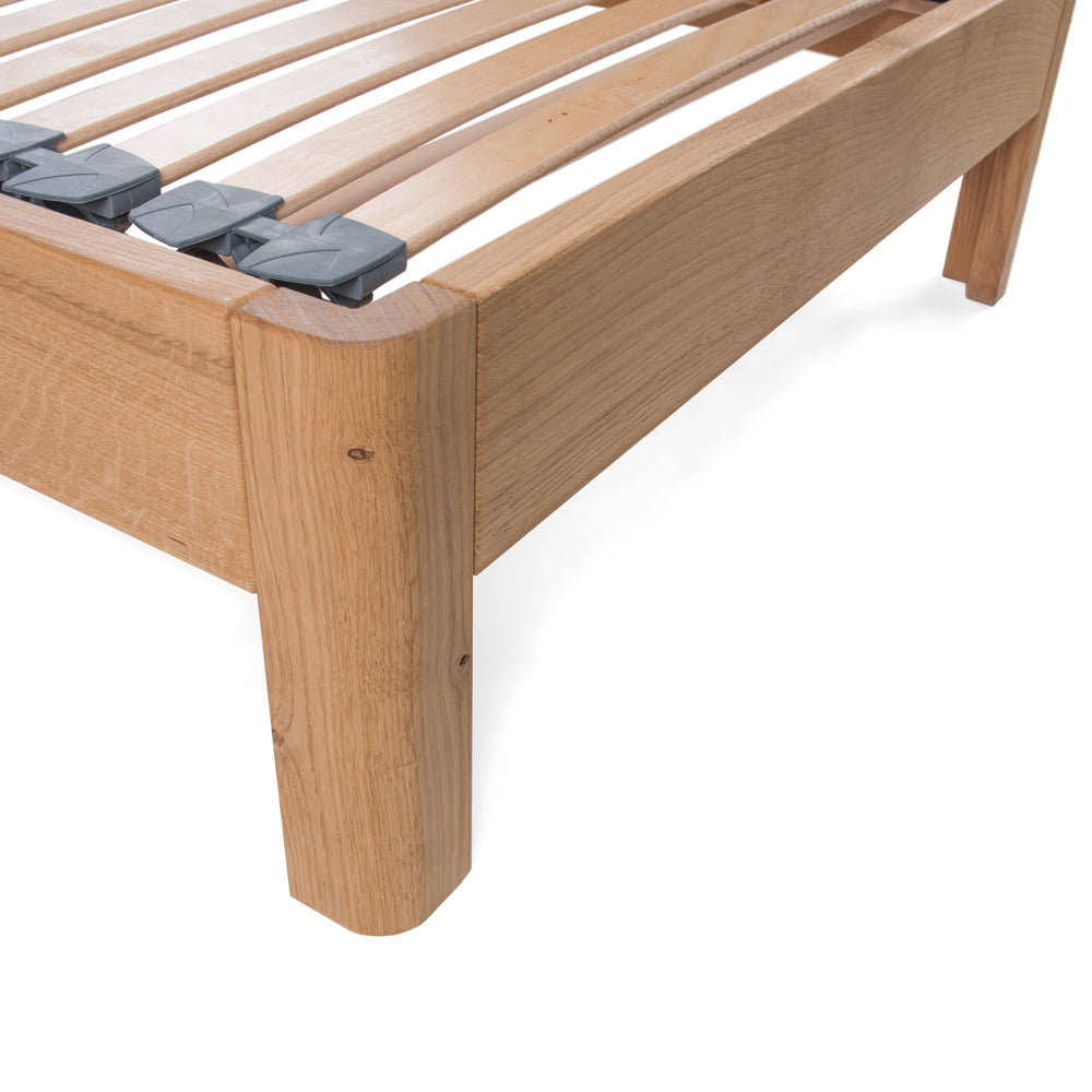 Darwin | 2ft 6 UK Small Single Size | Oak Bed Frame | Radius Legs