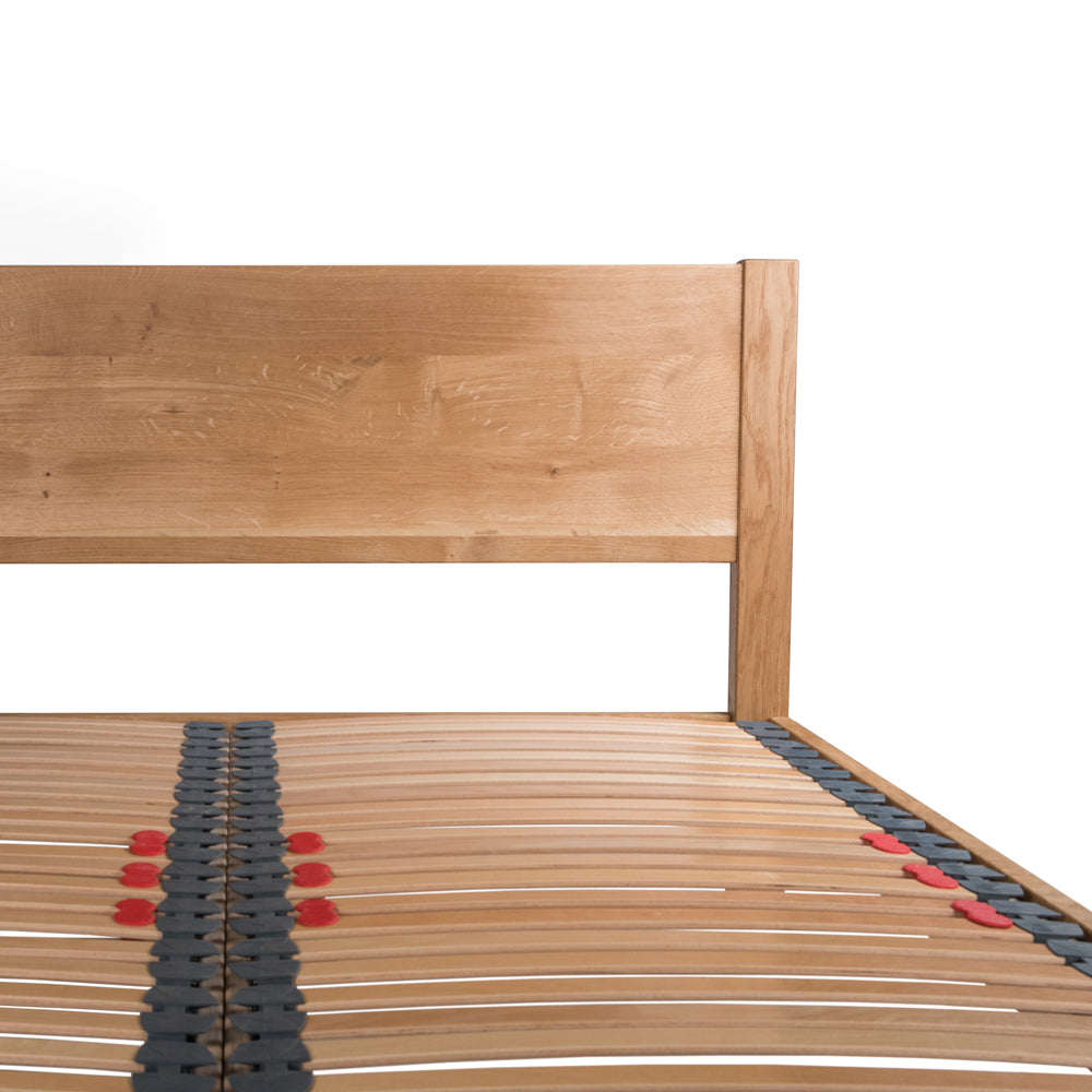 Epping | 4ft 6 UK Double Size | Oak Bed Frame | Integrated Headboard