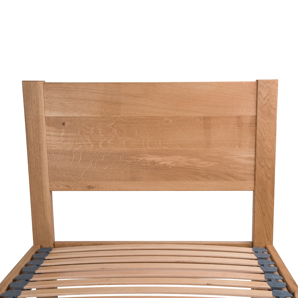 Epping | 4ft UK Small Double Size | Oak Bed Frame | Integrated Headboard