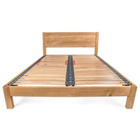 Hamsterley UK Double 4ft 6 Solid Oak Bed Frame with integrated Angled Headboard