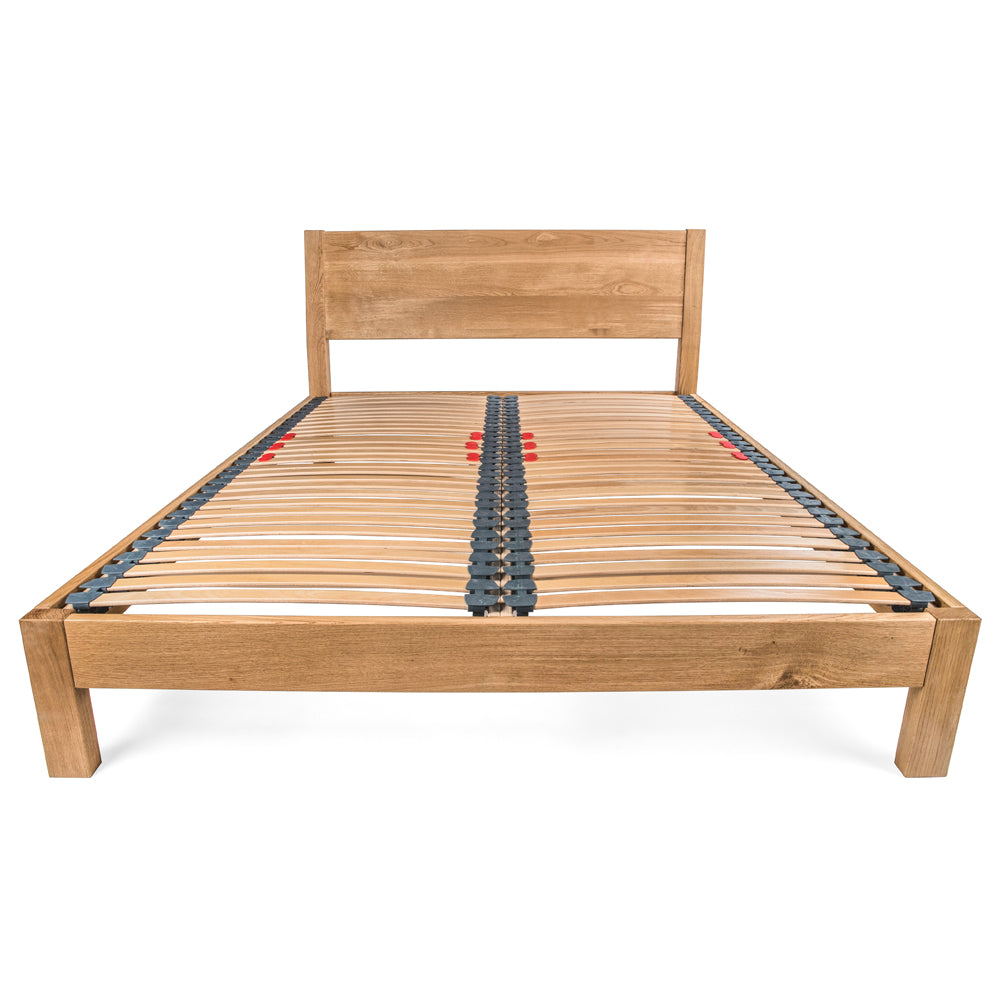 Hamsterley | European Double 140cm Size | Oak Bed Frame | Integrated Sloped Headboard