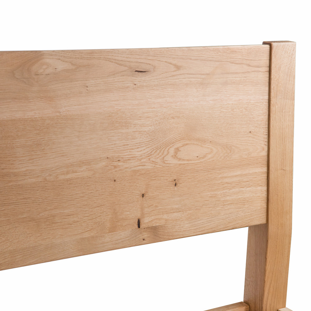 Hamsterley | 2ft 6 UK Small Single Size | Oak Bed Frame | Integrated Sloped Headboard