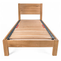 Hamsterley UK Single 3ft Solid Oak Bed Frame with integrated Angled Headboard